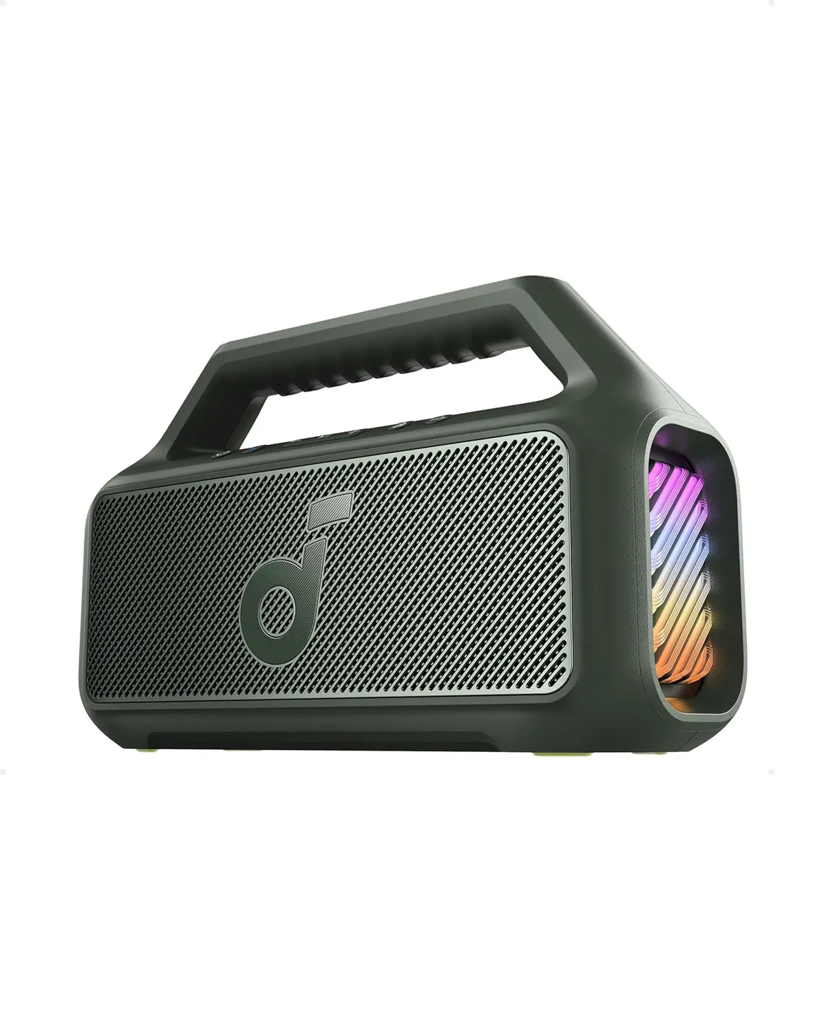 soundcore Boom 2 da Anker, Caixa de Som Portáteis Bluetooth, 80W, IPX7 | Tecnologia BassUp, Subwoofer,Flutuante, Luzes RGB, USB-C, Equalizador Personalizado, Portátil para Camping e Praia, Verde
