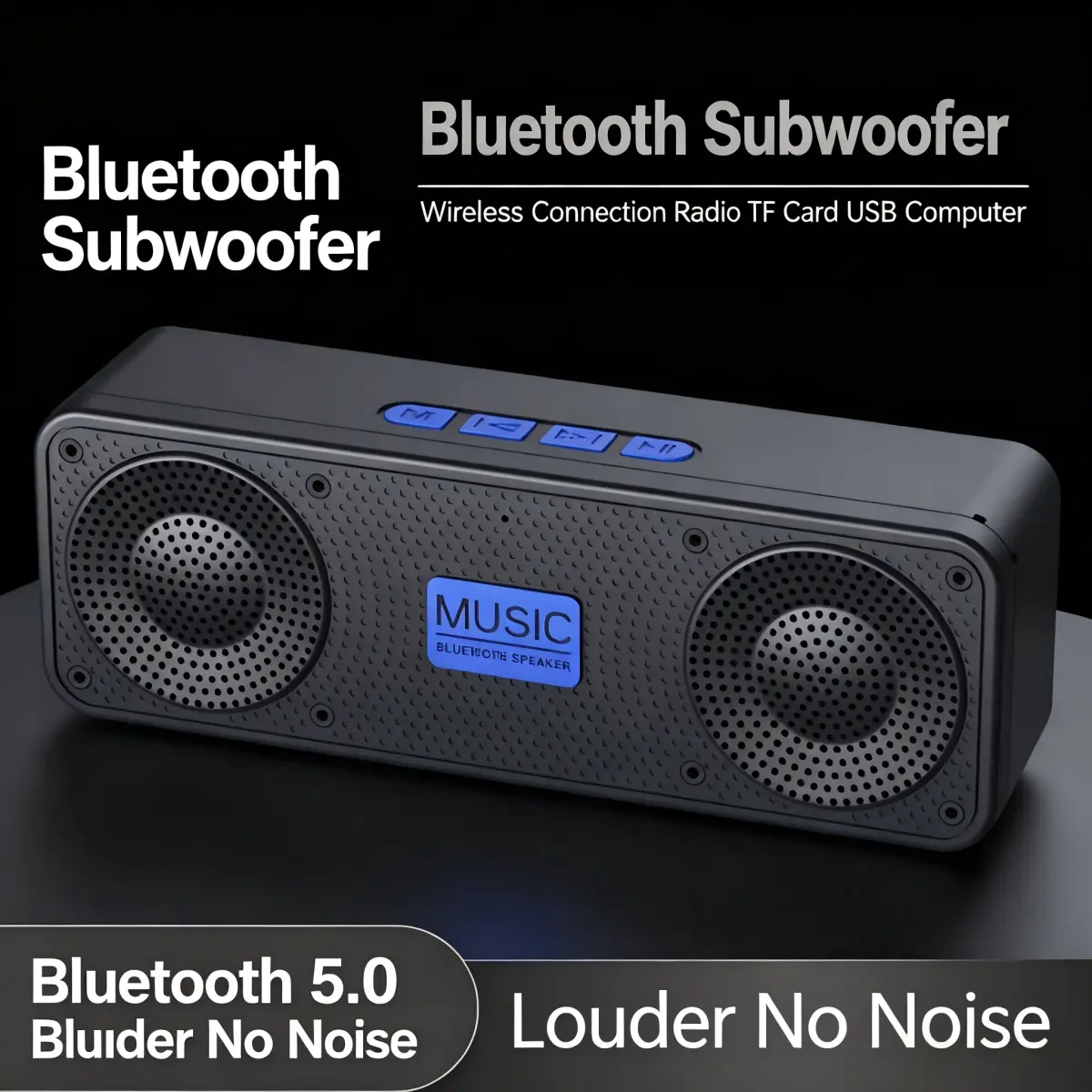 Caixa de Som Bluetooth S18 com Subwoofer, Rádio FM, Bateria de 20 Horas, À Prova d'Água, Estéreo para Telefone/PC ao Ar Livre - 1