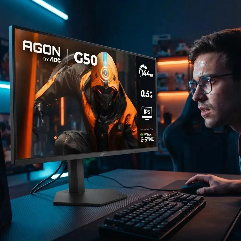 Monitor Gamer AOC AGON G50 24" 144Hz 0,5ms IPS HDR10 G-SYNC 24G50F Preto thumbnail 10