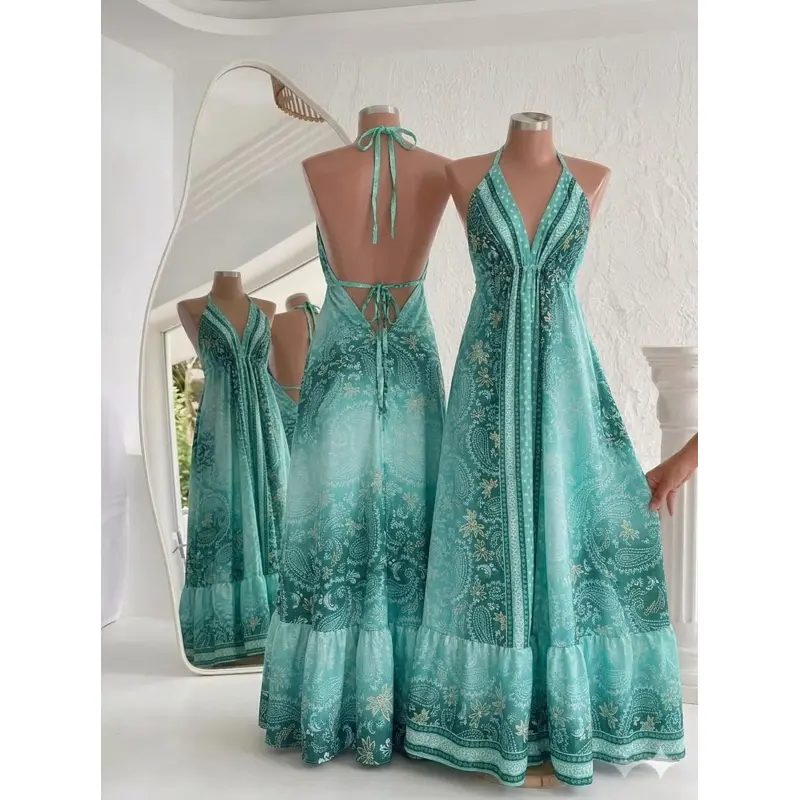 vestido longo floral indiano seda costa nua - 1