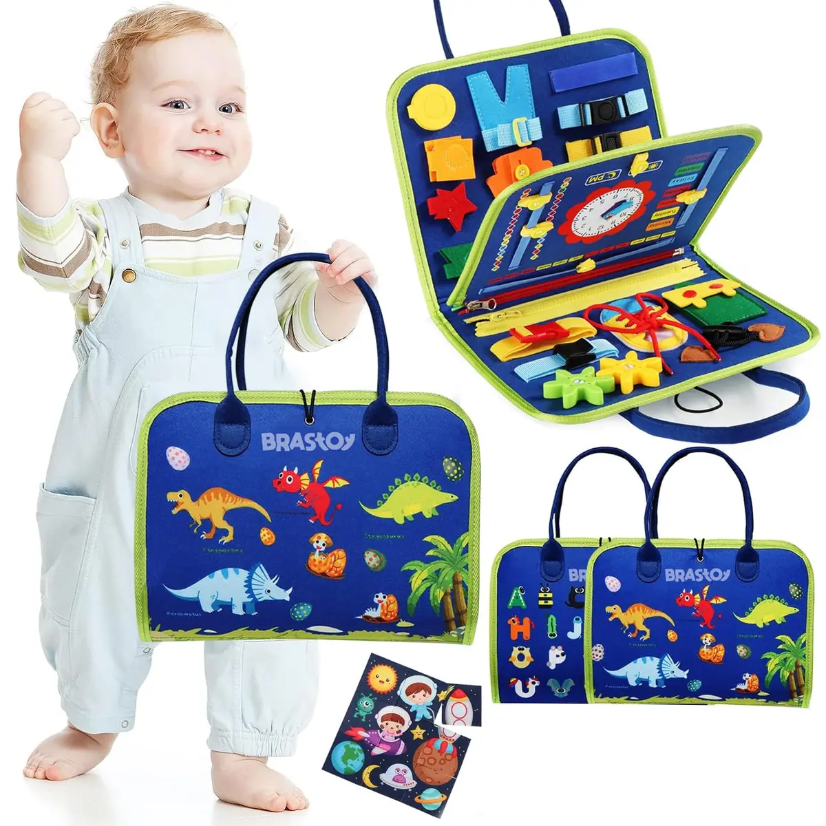 Placa de Montessori Sensorial para Crianças Maleta Educativa Brinquedo | (Azul)