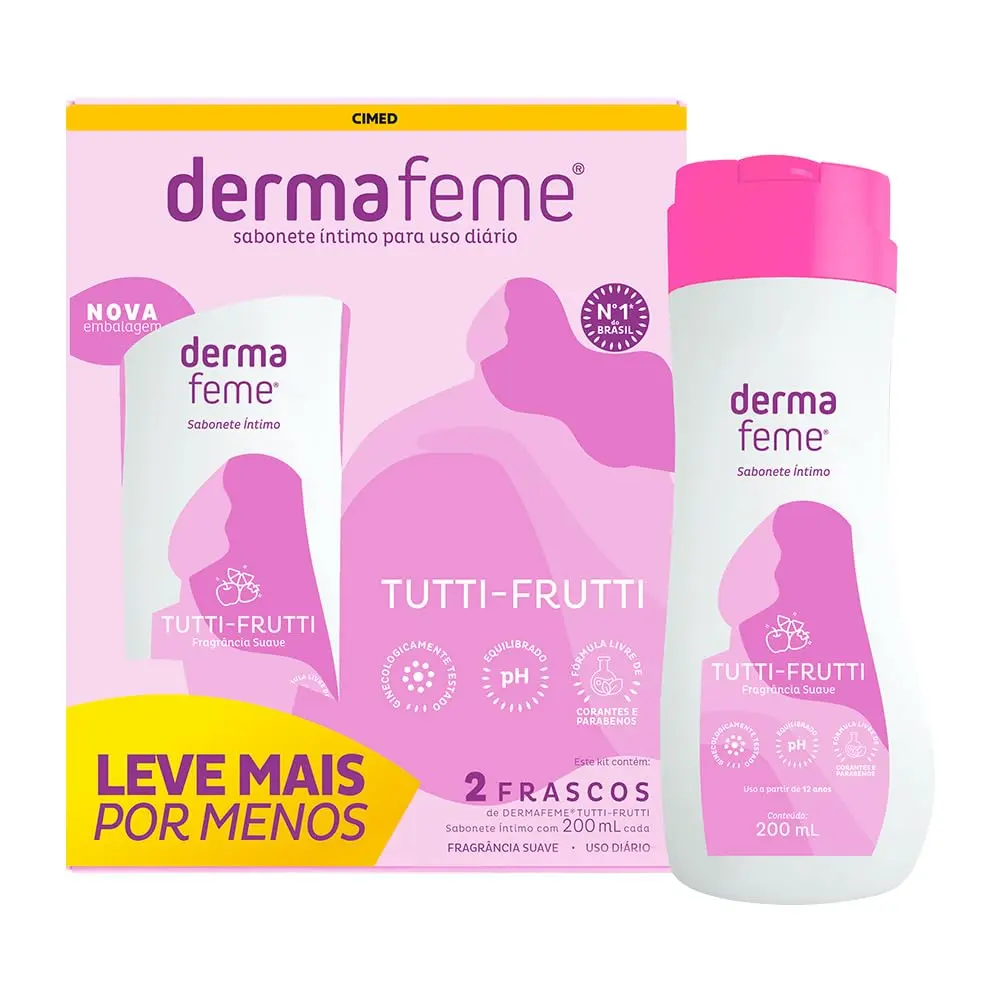 Dermafeme Sabonete Líquido Íntimo Teen 200Ml Branco 2 Unidades - 1