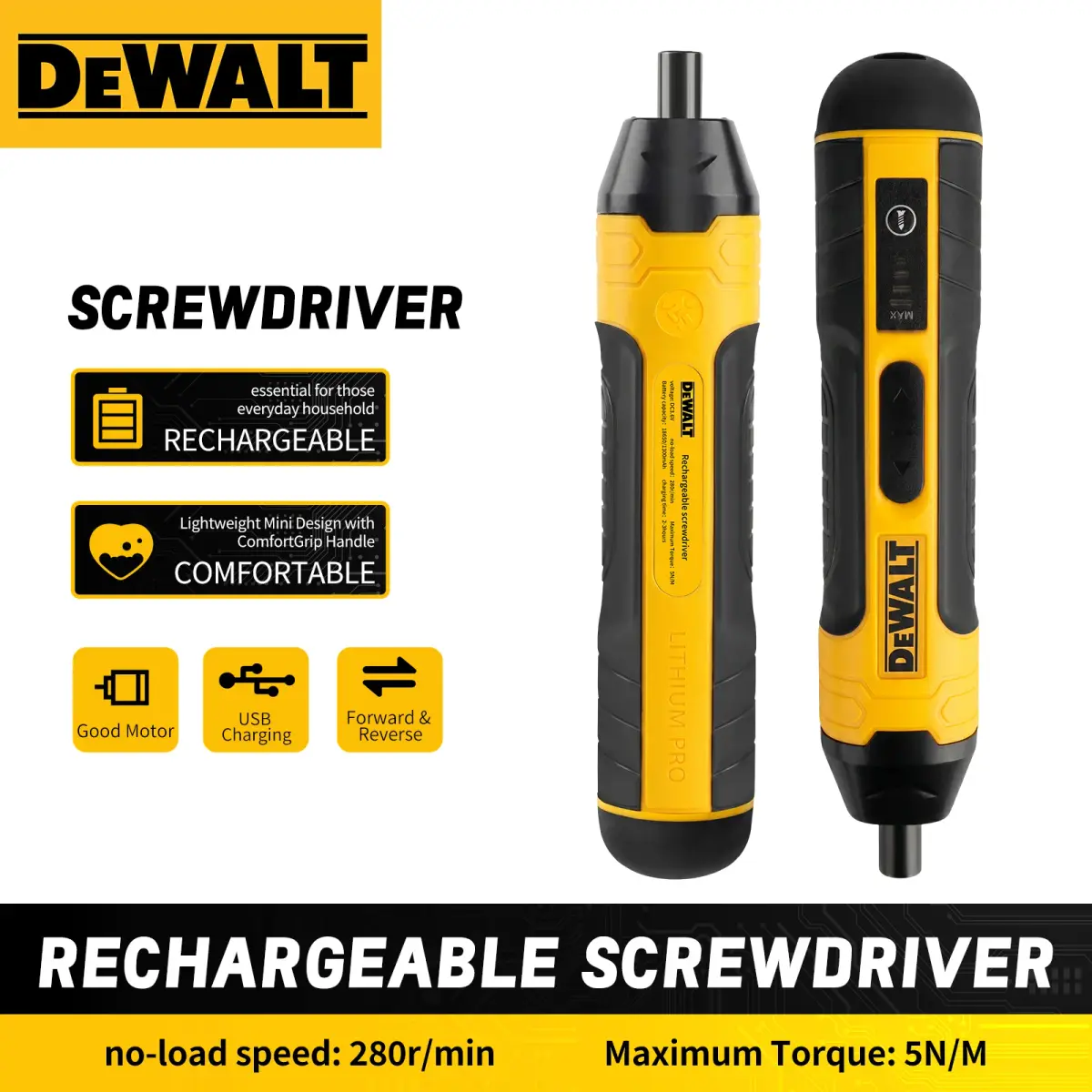 Parafusadeira elétrica sem fio DEWALT 1300mAh recarregável com broca ajustável multifuncional para desmontagem HT422 - 1