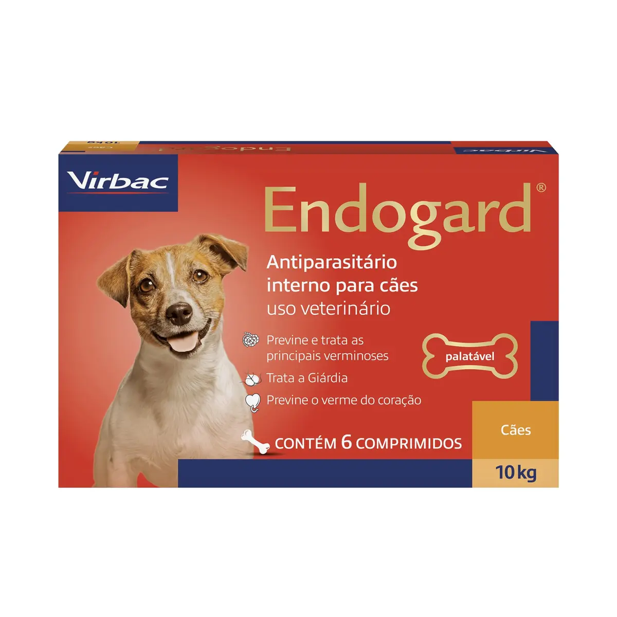Virbac Endogard Vermífugo para Cães até 10 kg com 6 Comprimidos | Controle de Pulgas e Carrapatos, Vermífugo, Tratamento