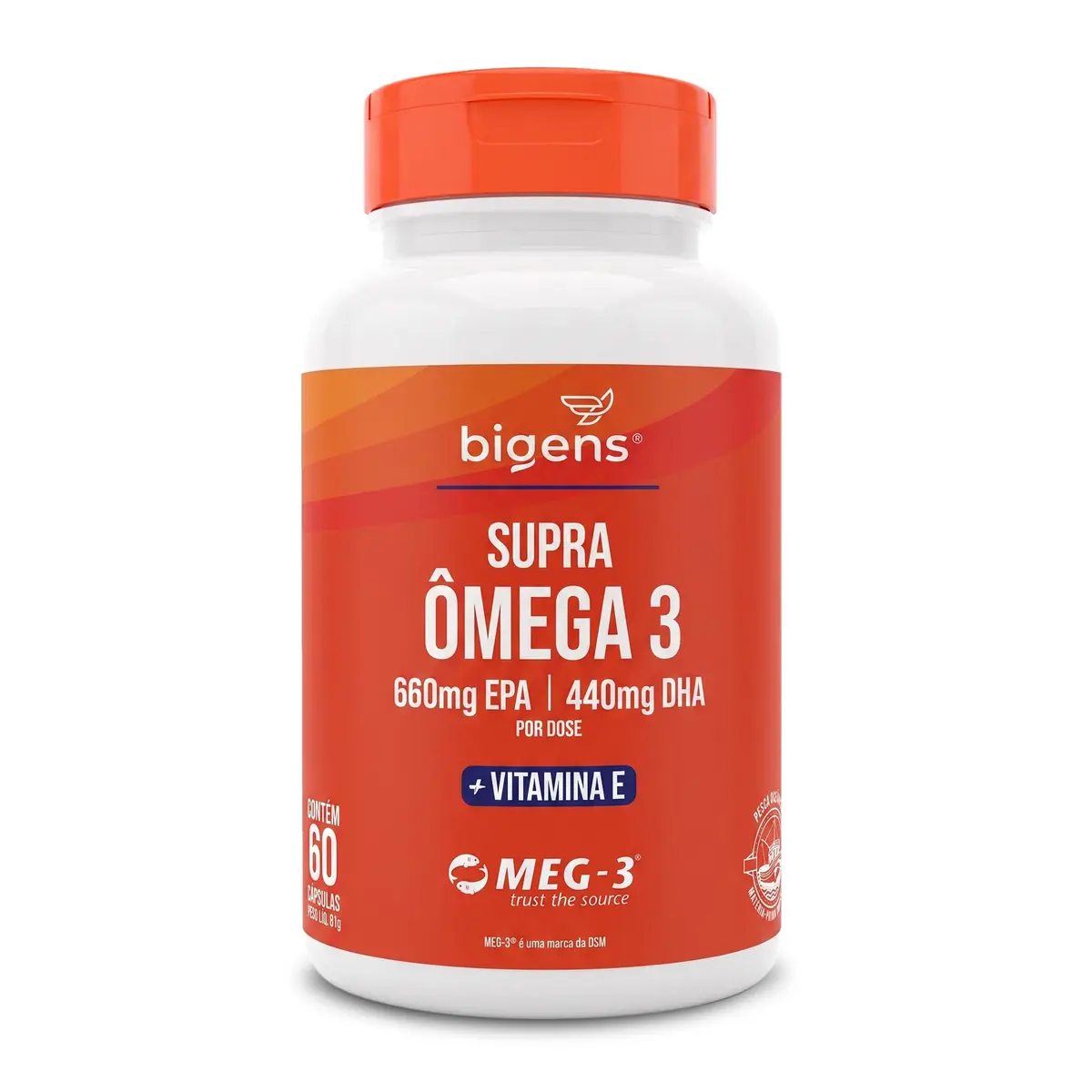 Bigens Supra Ômega 3 + Vit E, 60 Cápsulas
