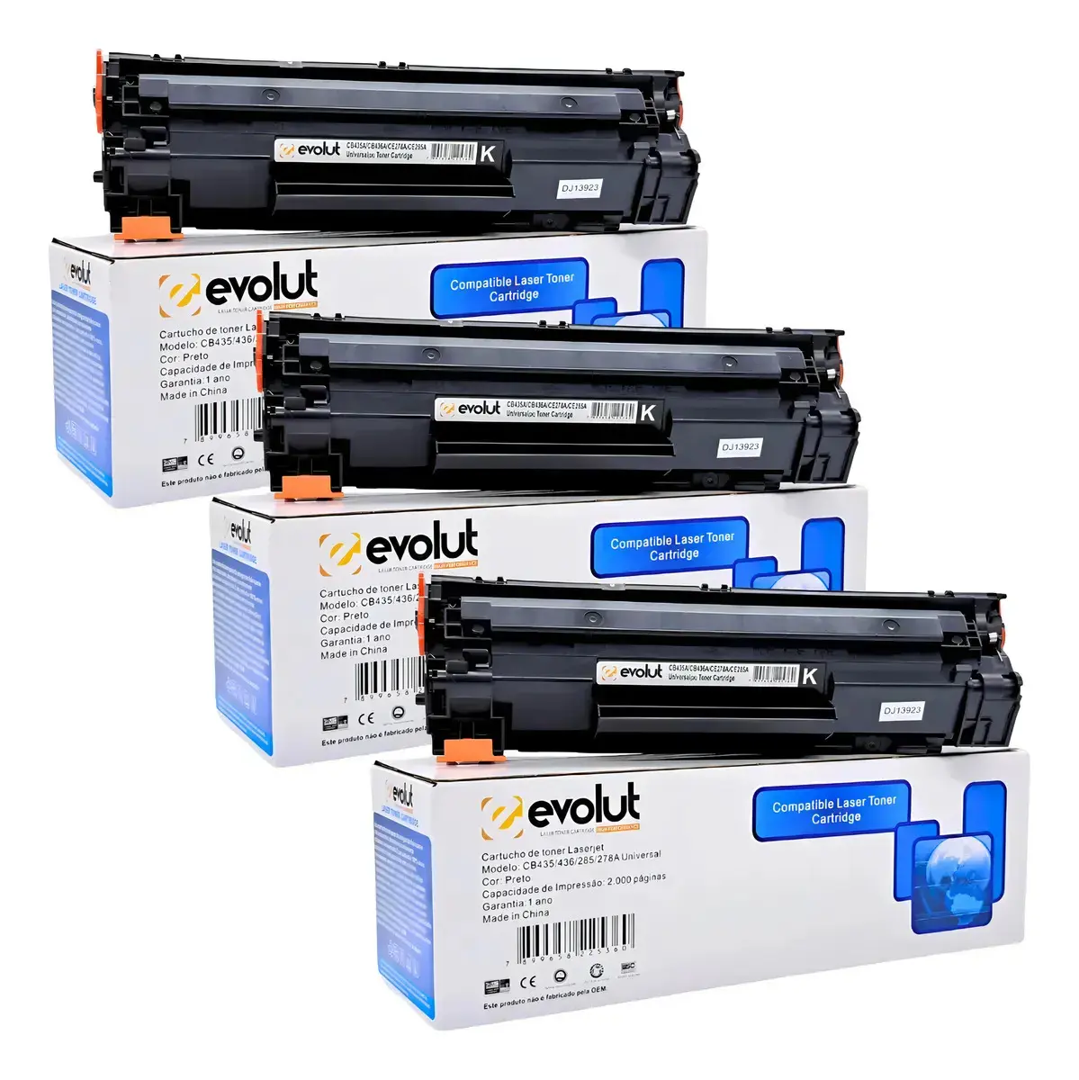 Kit 3x Toners CB435A CB436A CE285A P1102 M1132 1120 Preto