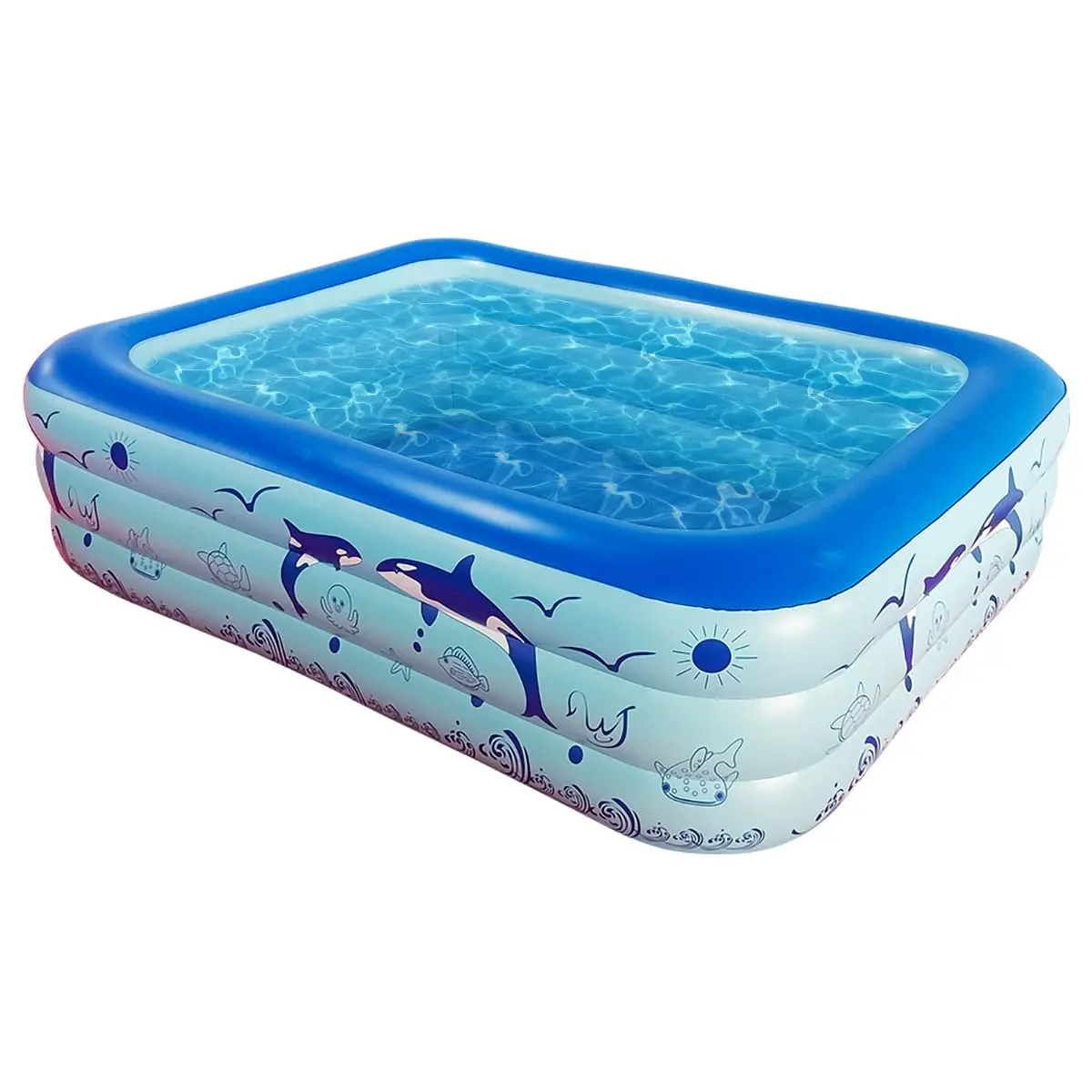 Brastoy Piscinas Infláveis Para Crianças 150cm Golfinhos Piscinas Infantis 300L (Azul Golfinhos)