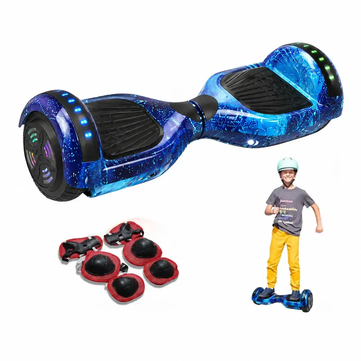 Hoverboard Elétrico Skate Overboard Bluetooth Cor Céu Azul Estrelado