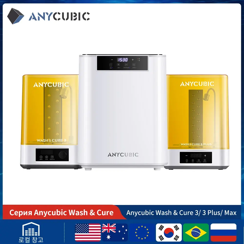 Máquina de lavar e lavar modelo ANYCUBIC Wash & Cure 3/ 3 Plus/3 Max para impressora 3D de resina SLA LCD DLP para série Photon