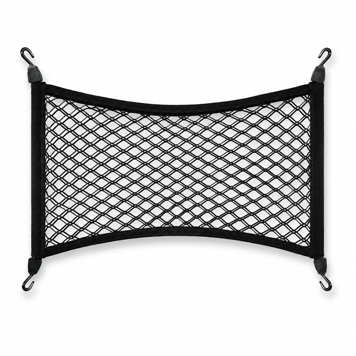 Rede de Malha Elástica Universal para Carro (80 x 40 cm)— Bolsa Organizadora para Porta-Malas, Motorhomes, Barcos e Armazenamento de Cargas Domésticas Rede Elástica para Carga Automotiva