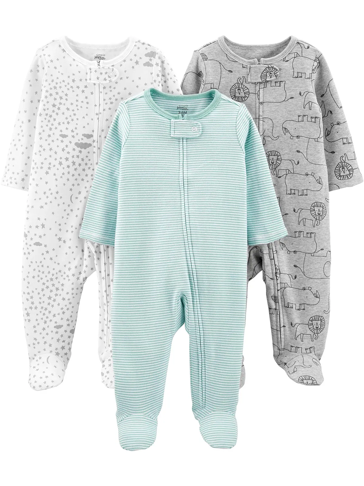 Macacão de dormir para bebês Pacote com 3 neutros para dormir e brincar Simple Joys by Carter'sbebê-unissex - 1