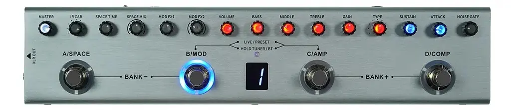 Pedal Multi-Efeitos Cuvave Tank-B Para Baixo c/ 36 Efeitos e Bluetooth - 1