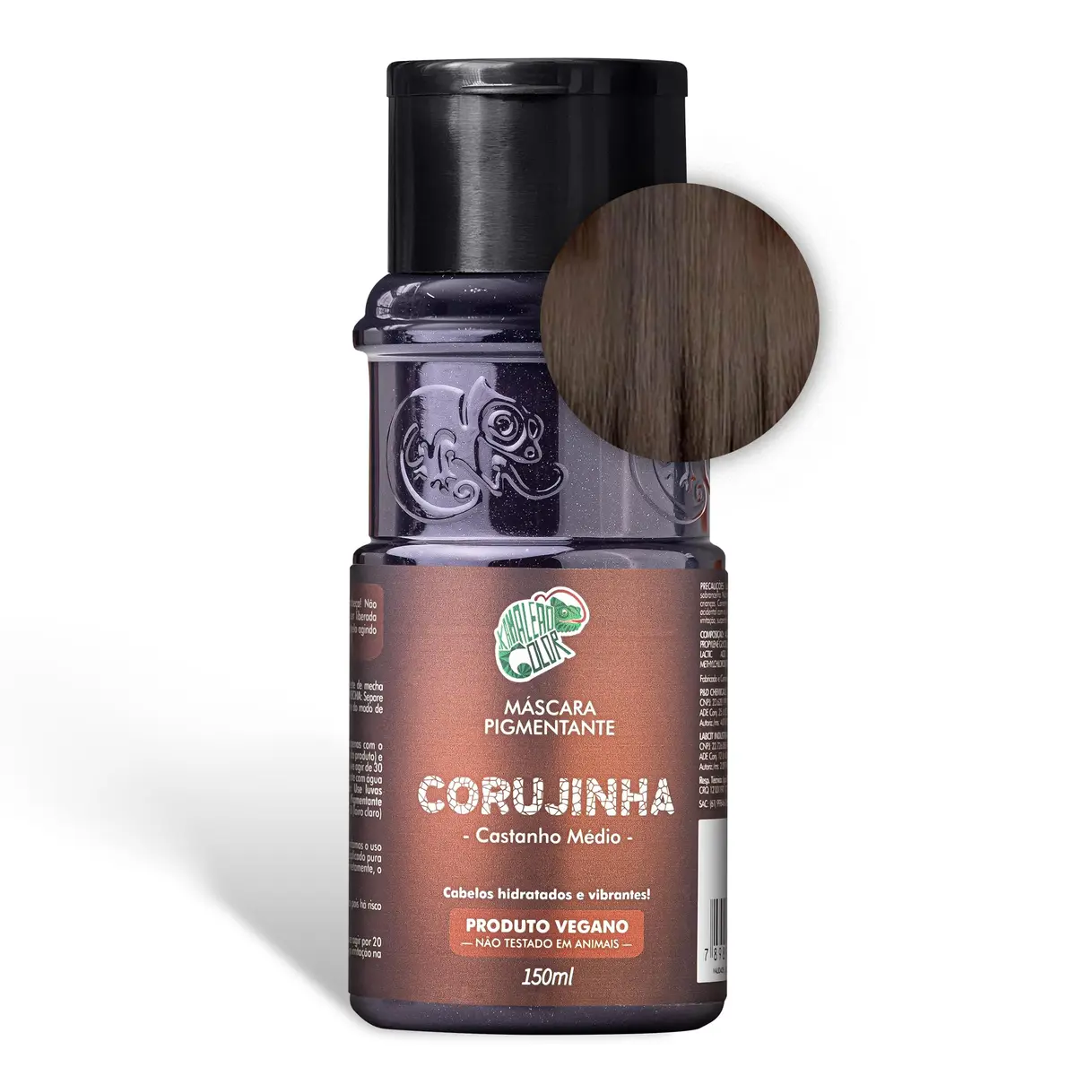 Kamaleão Color – Máscara Pigmentante Semi-Permanente, Corujinha - Cores Vibrantes e Hidratação Intensa – Low Poo, Vegano, Cruelty Free – 150ml