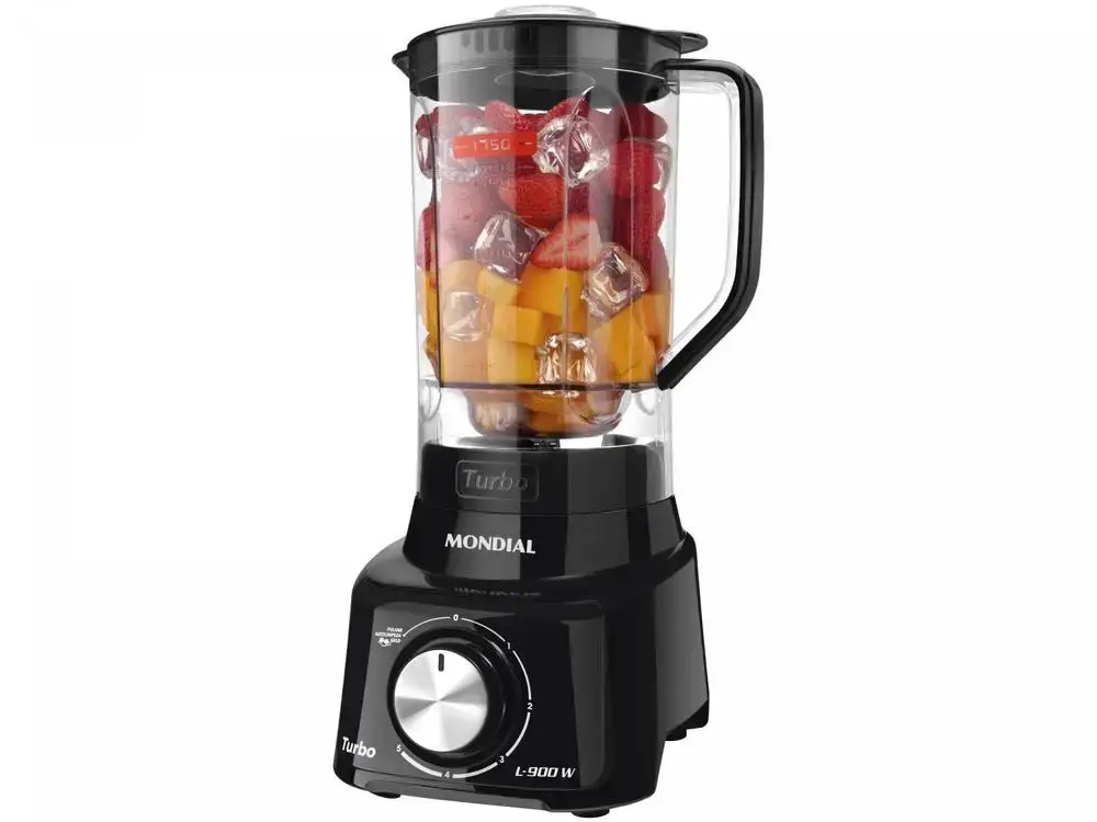 Liquidificador Mondial Turbo L-900 FB com Filtro 5 Velocidades 900W Preto - 220V - 1