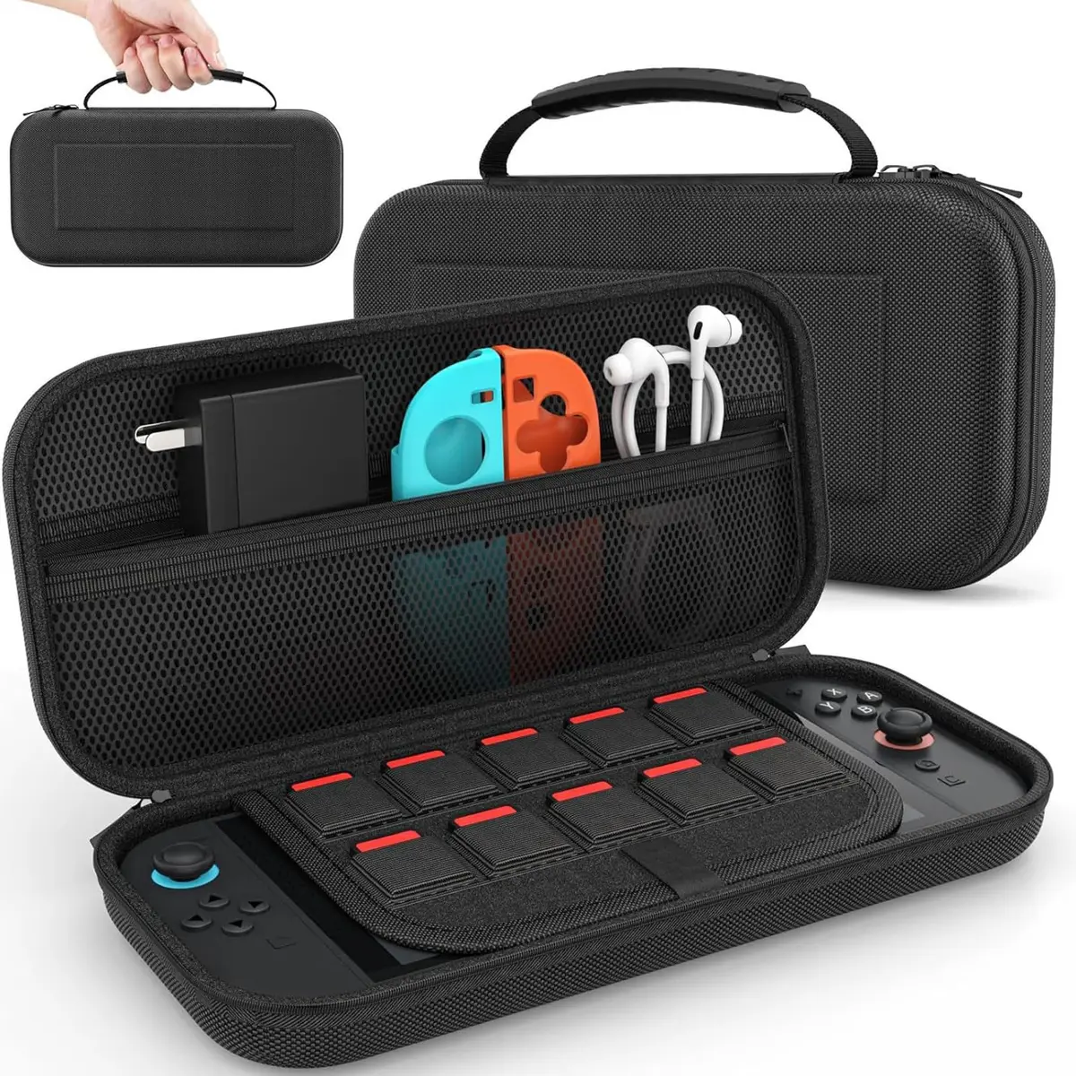 BEMMY Estojo de transporte para Nintendo Switch 2 (2025), Capa Protetora Rígida Portátil para Switch 2, Capa de Nylon Balístico Durável e à Prova D'água, Leve e de Grande Capacidade