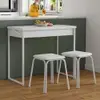 Conjunto Mesa Dobrável com 2 Banquetas Branco Carraro - 1