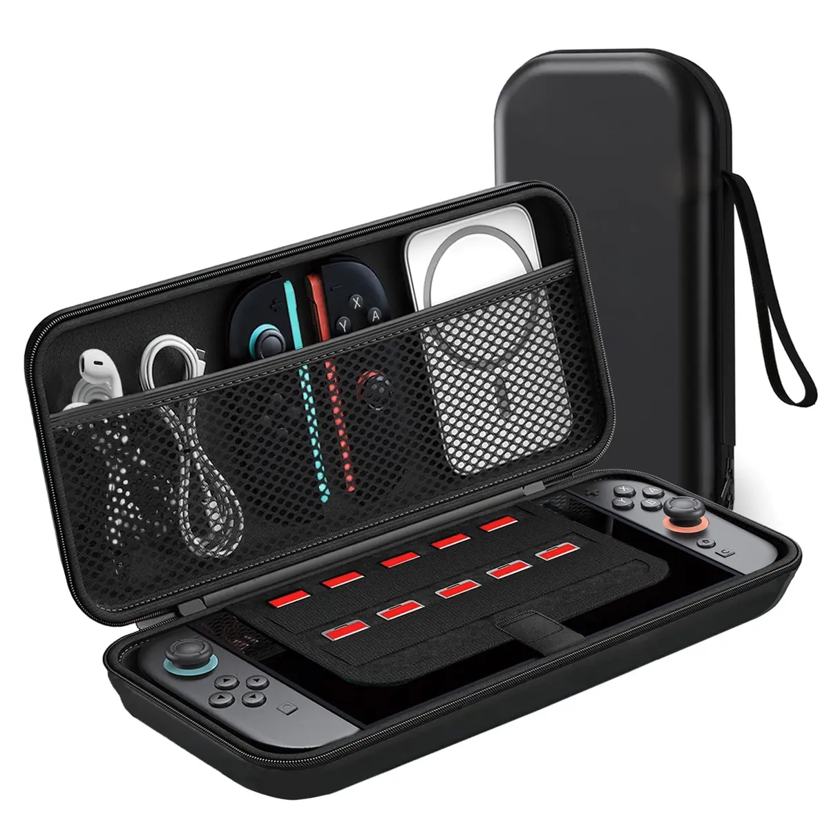 Estojo Compatível com Nintendo Switch 2, Estojo de Viagem Rígido e Fino com 10 Slots para Cartões de Jogos, Bolsa de Armazenamento para Acessórios Switch 2, Presentes para Jogadores/Amigos, Preto