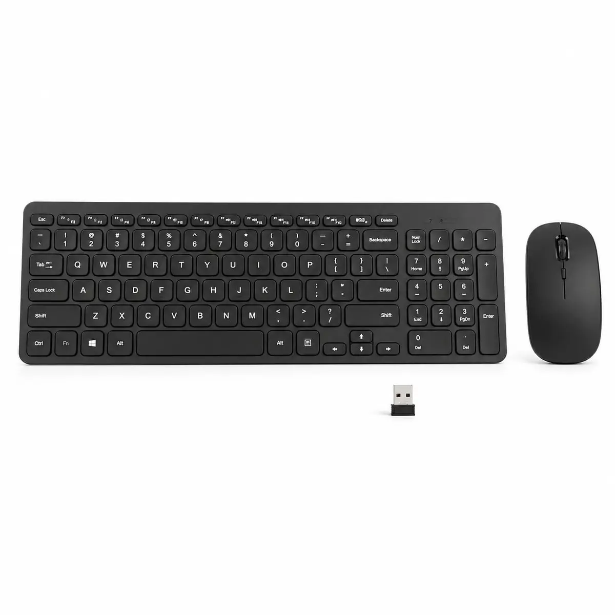 Kit Teclado e Mouse Sem Fio 2.4GHz Slim Ultra Fino, Conexão USB, Alcance Longo, Silencioso, Compatível com Windows, Notebook e PC - 1
