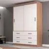 Guarda-roupa solteiro veneza 2 pt 6 gv demolição e branco - Marrom - 1