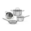 Jogo de Panelas 4 e 5 Peças Brinox Jasmin - Aço Inox Fundo Triplo com Indução - 1