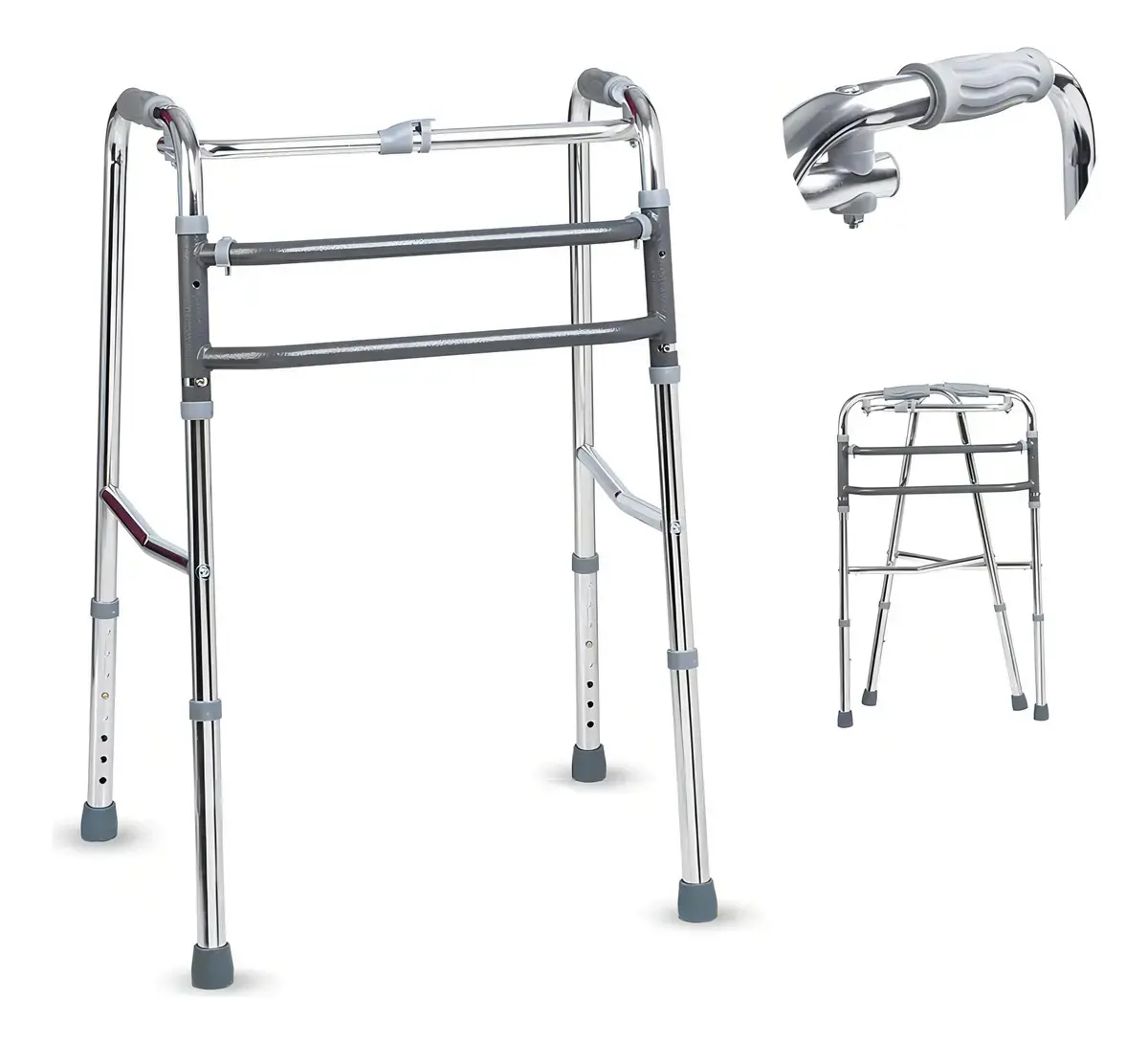 Andador 150 kg Idoso Adulto Alumínio Dobrável Articulado D10