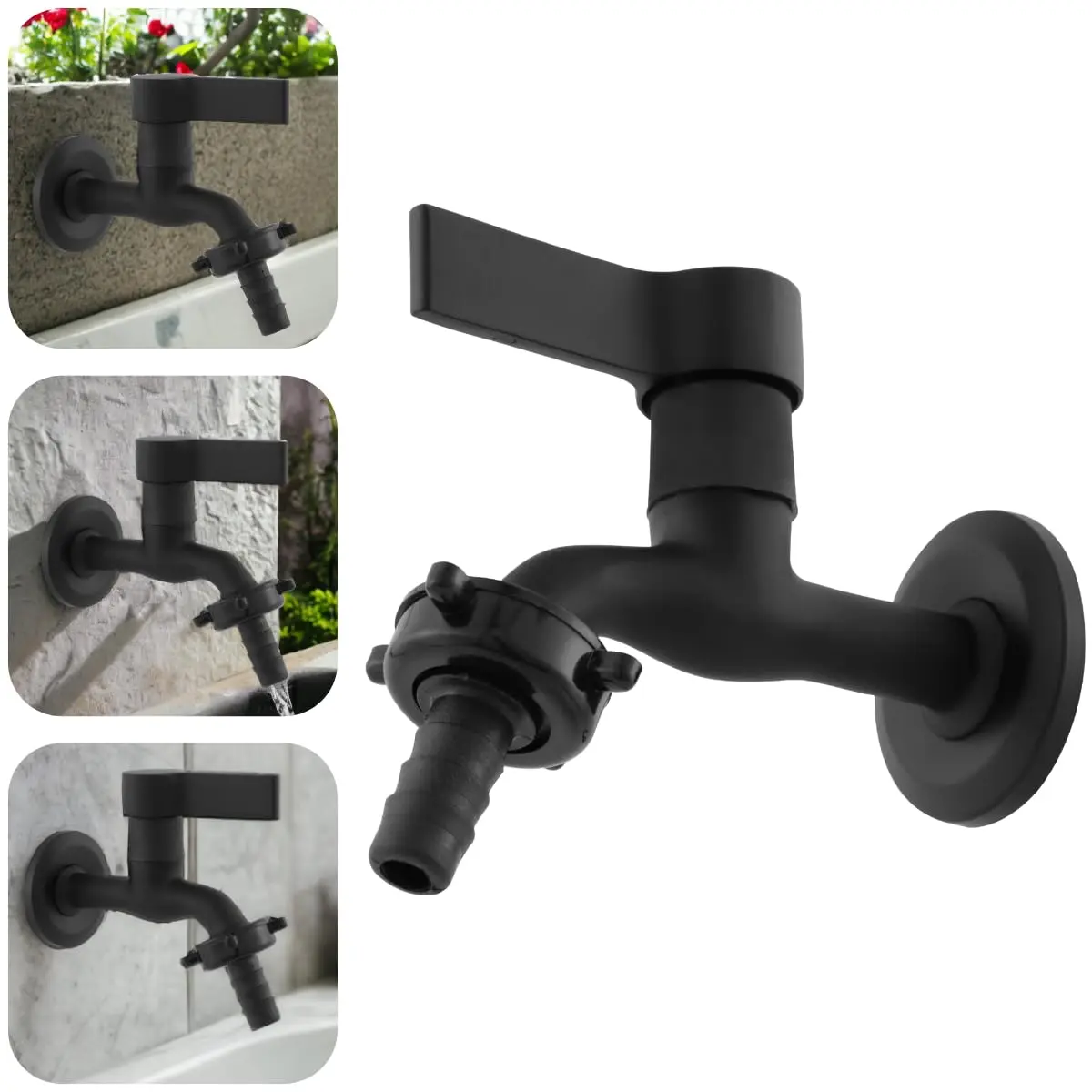 Torneira De Jardim E Tanque Lavanderia Metal Maquina De Lavar Preta De Parede C70
