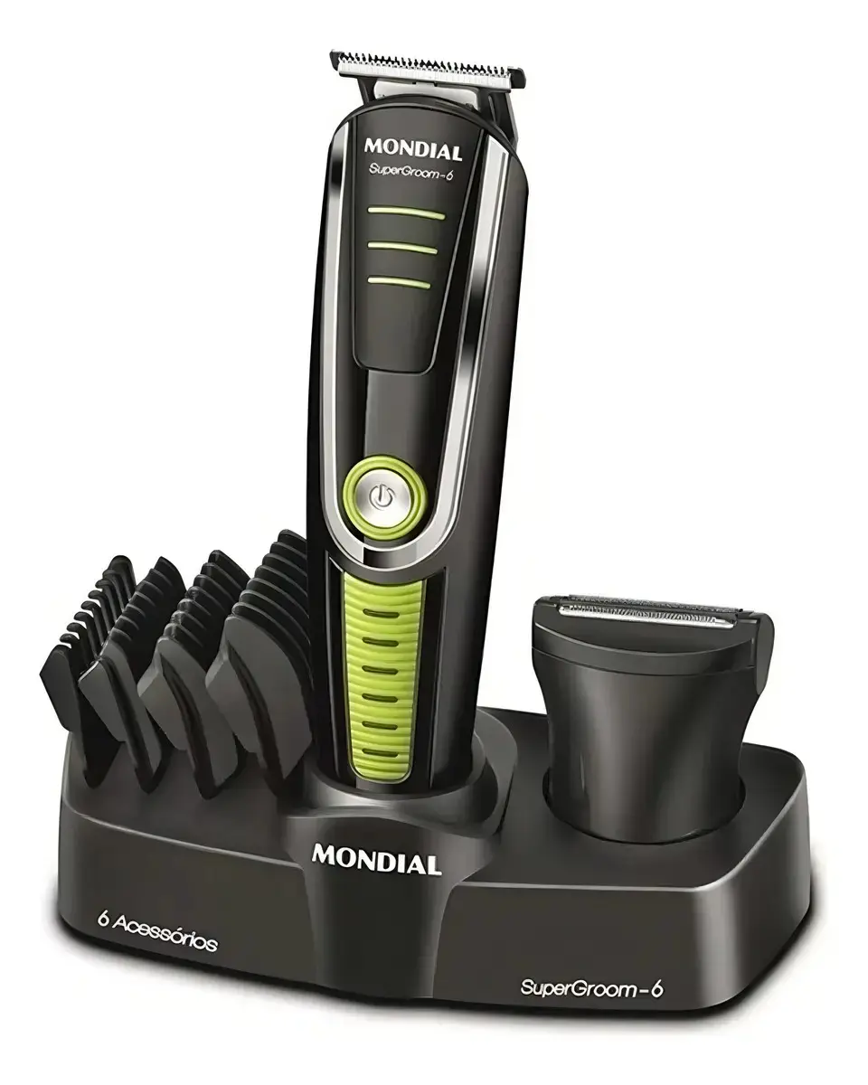 Máquina De Cortar Cabelo 6 Em 1 Barba Pelo Corpo Body Groom Cor Preto