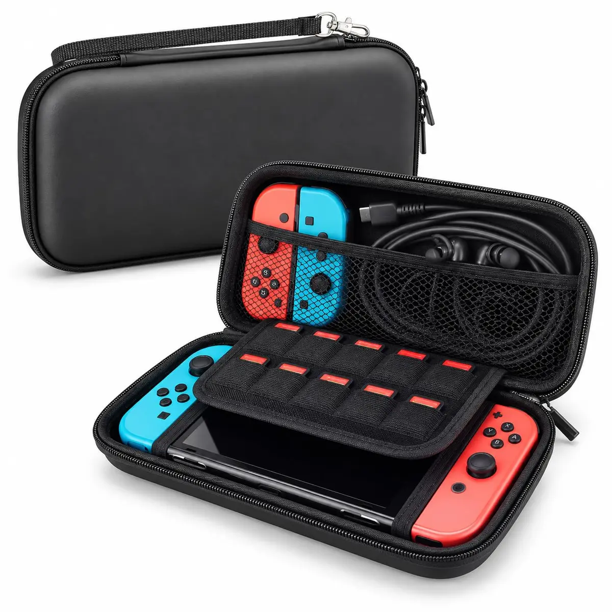 Case Compatível com Nintendo Switch OLED e Lite EVA Rígido Porta 10 Jogos | Forro interno macio para reduzir riscos e atritos durante o transporte