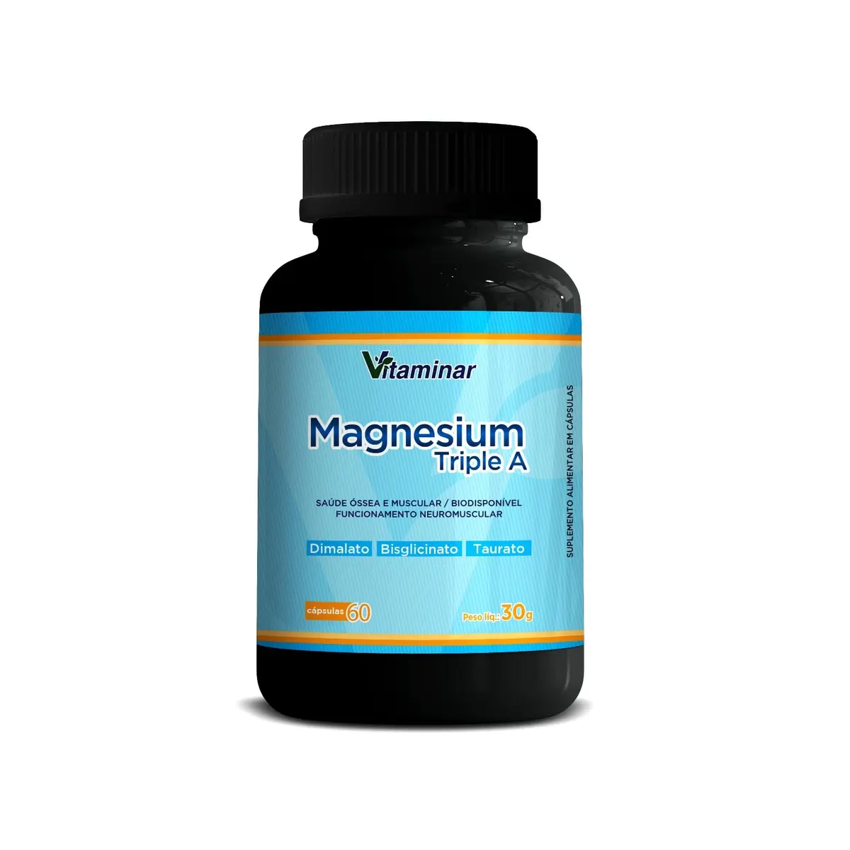 Vitaminar Magnésio Triple A Ultra Concentrado 350mg 60 Cápsulas | Para Saúde e Bem-Estar