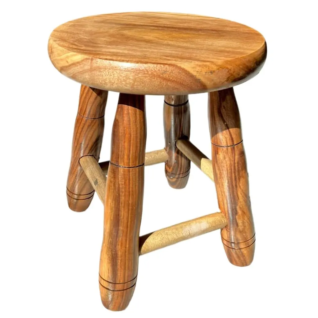Banco,Banquinho,Banqueta de Madeira Pequena Tamborete 30cm Altura Baixa para Cozinha Decoração(COM VERNIZ) - 1