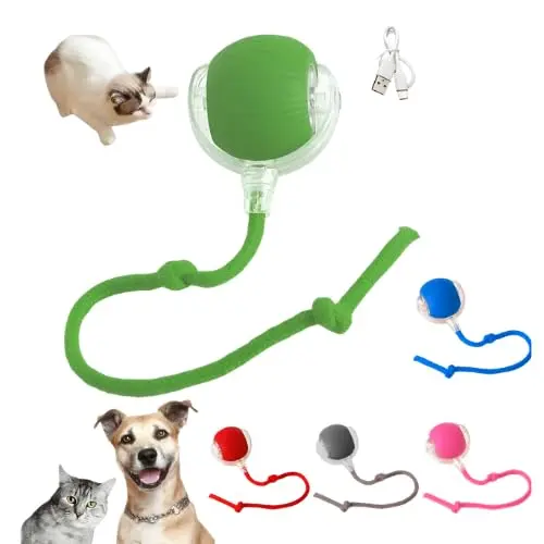 Bola Interativa Pet, Bolinha Pet, Brinquedo para Gatos, Brinquedo Gato, Bolinha Gato Giratória Automática Rolamento Brinquedos Interativo Inteligente para Gatos (Vermelho) - 1