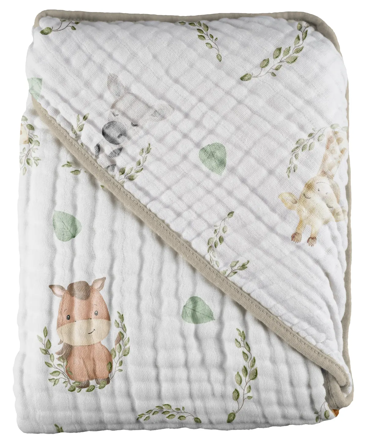 Toalha com Capuz de Canto Baby Joy Soft Mais, Estampada, 85 x 85 cm | Safari