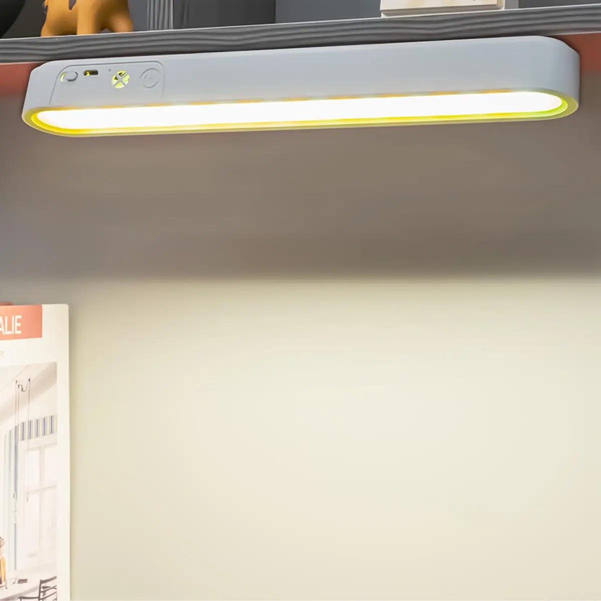 Luminária LED Barra Recarregável USB - Sem Fio Versátil para Parede Armário Cozinha e Banheiro - LED para quarto & Leitura Luz Ajustável Quente e Fria, Luminária Magnética