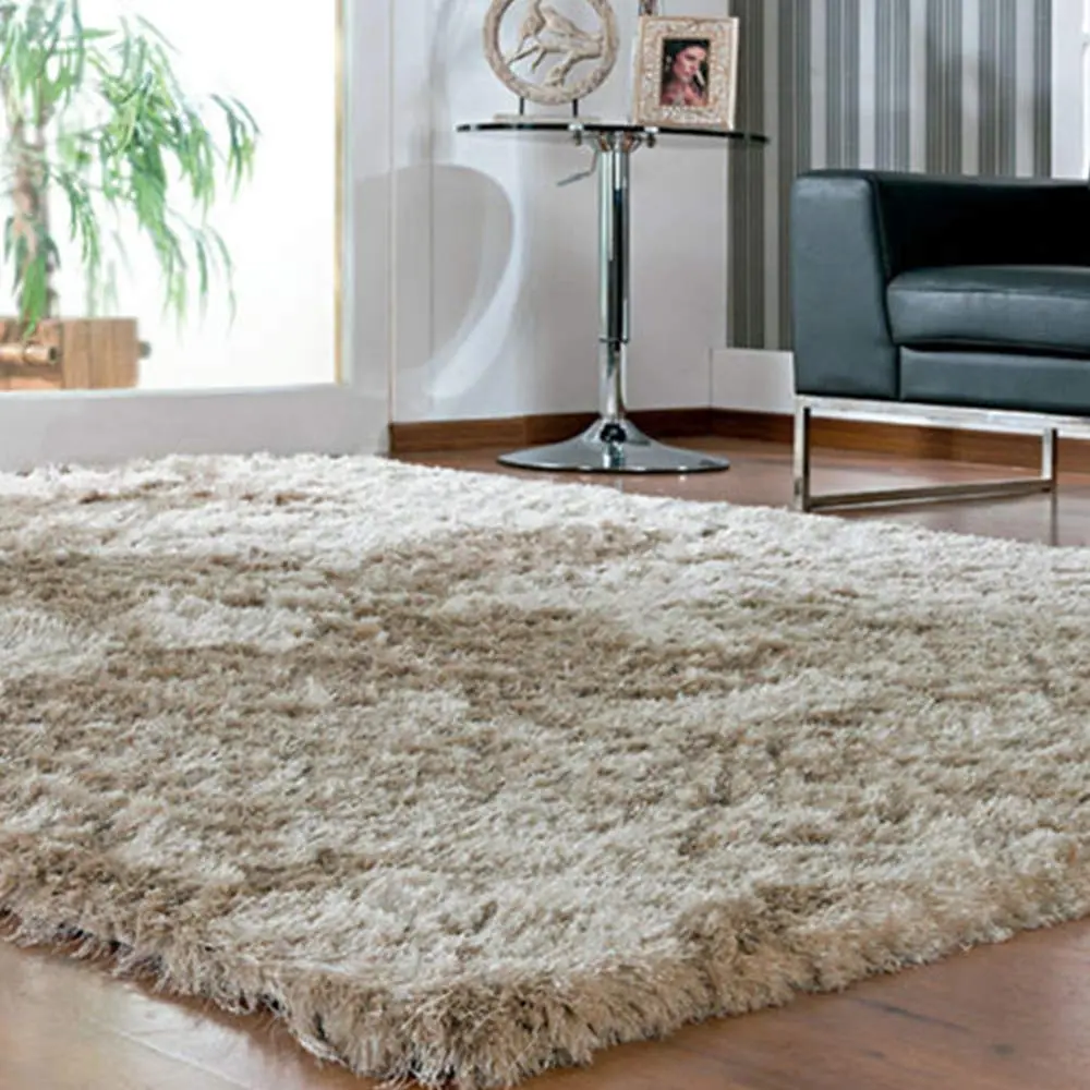 Casa Dona Tapete Apolo Peludo e Liso Casa Dona 150cmx200cm Bege - 1
