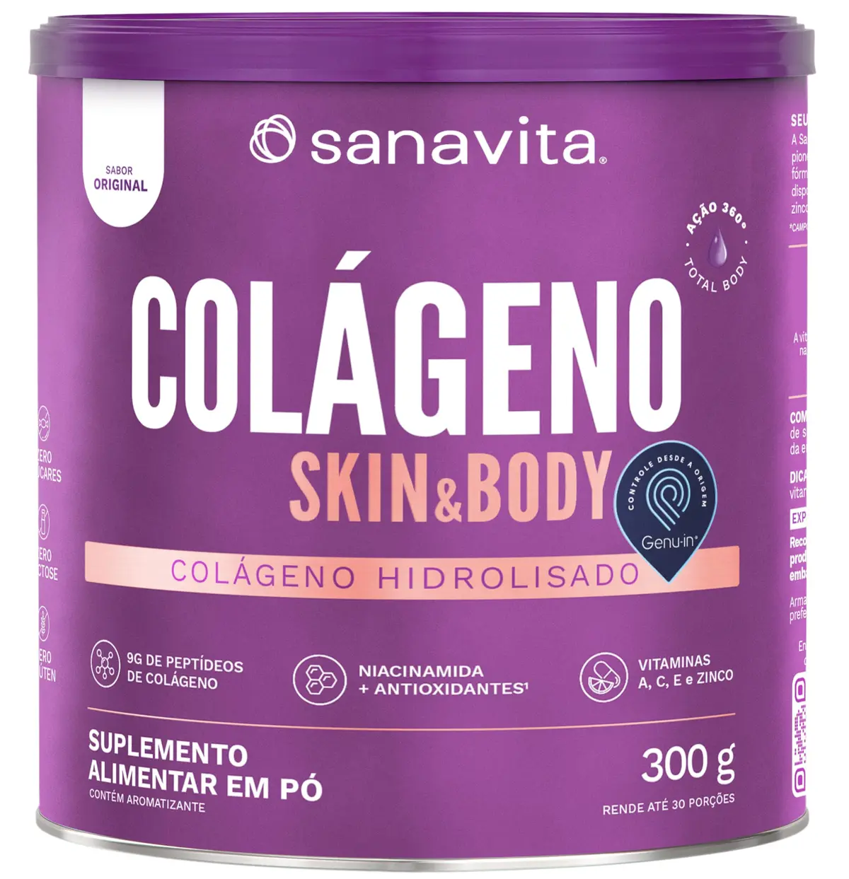 Colágeno Sanavita Skin Original, 300g
