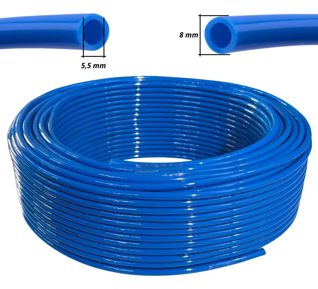 20 Mts Mangueira Poliuretano Pu Pneumática 8mm Azul Rodoar