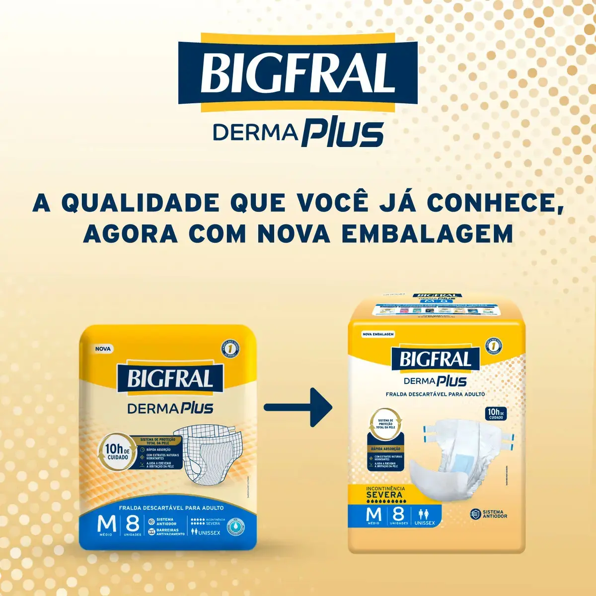 Fralda Bigfral Derma Plus M 8 Unidades Tamanho Médio thumbnail 4
