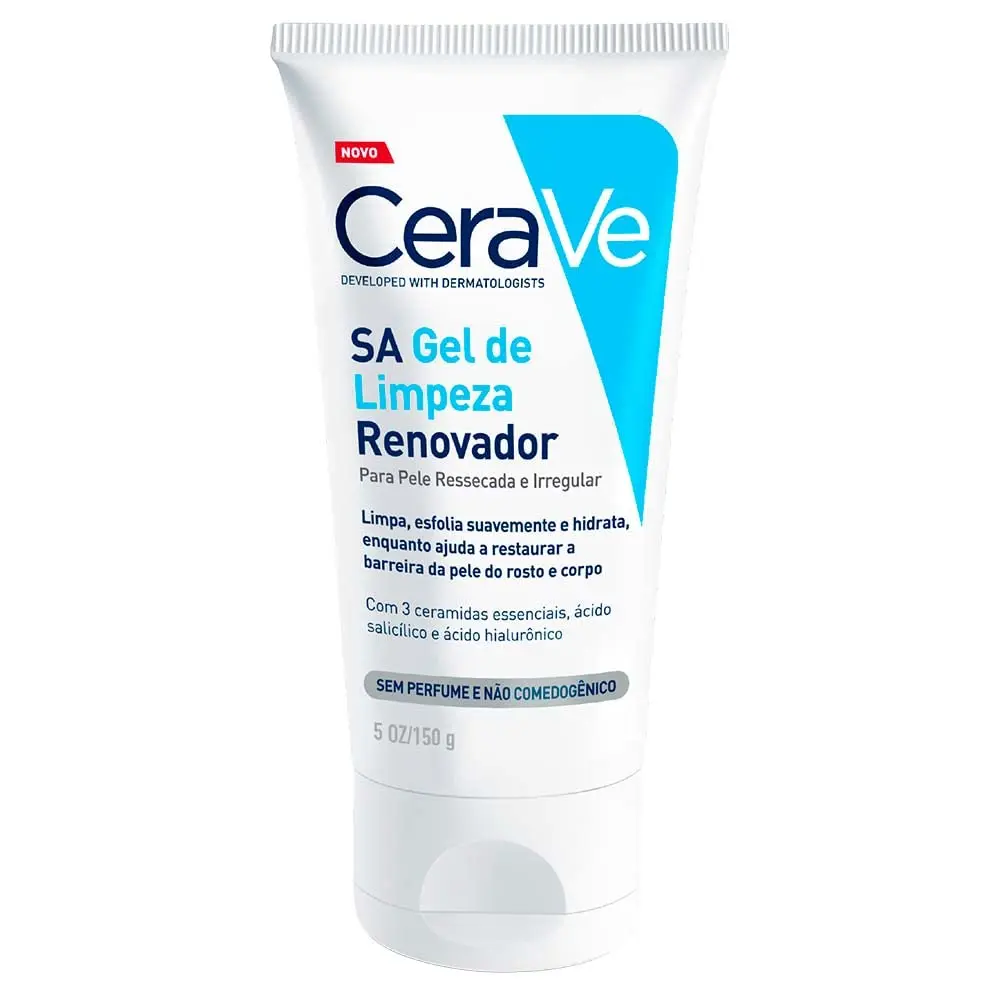 CeraVe, SA Gel de Limpeza Renovador, com Ácido Salicílico, Ácido Hialurônico e Efeito Esfoliante