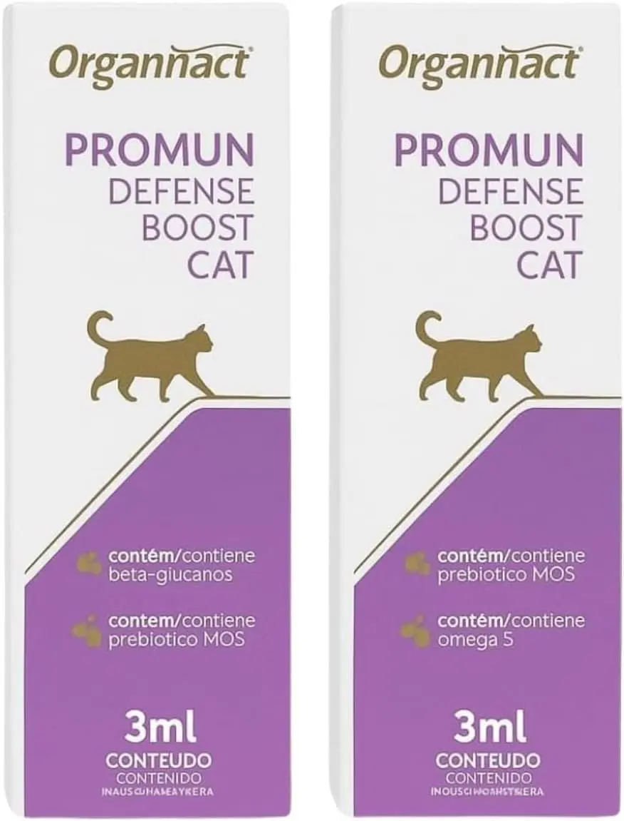 Kit 2 Promun Defense Boost Cat 3ML cada Suplemento Vitamínico Mineral Suporte Nutricional para Gatos Minha Casa Buritis