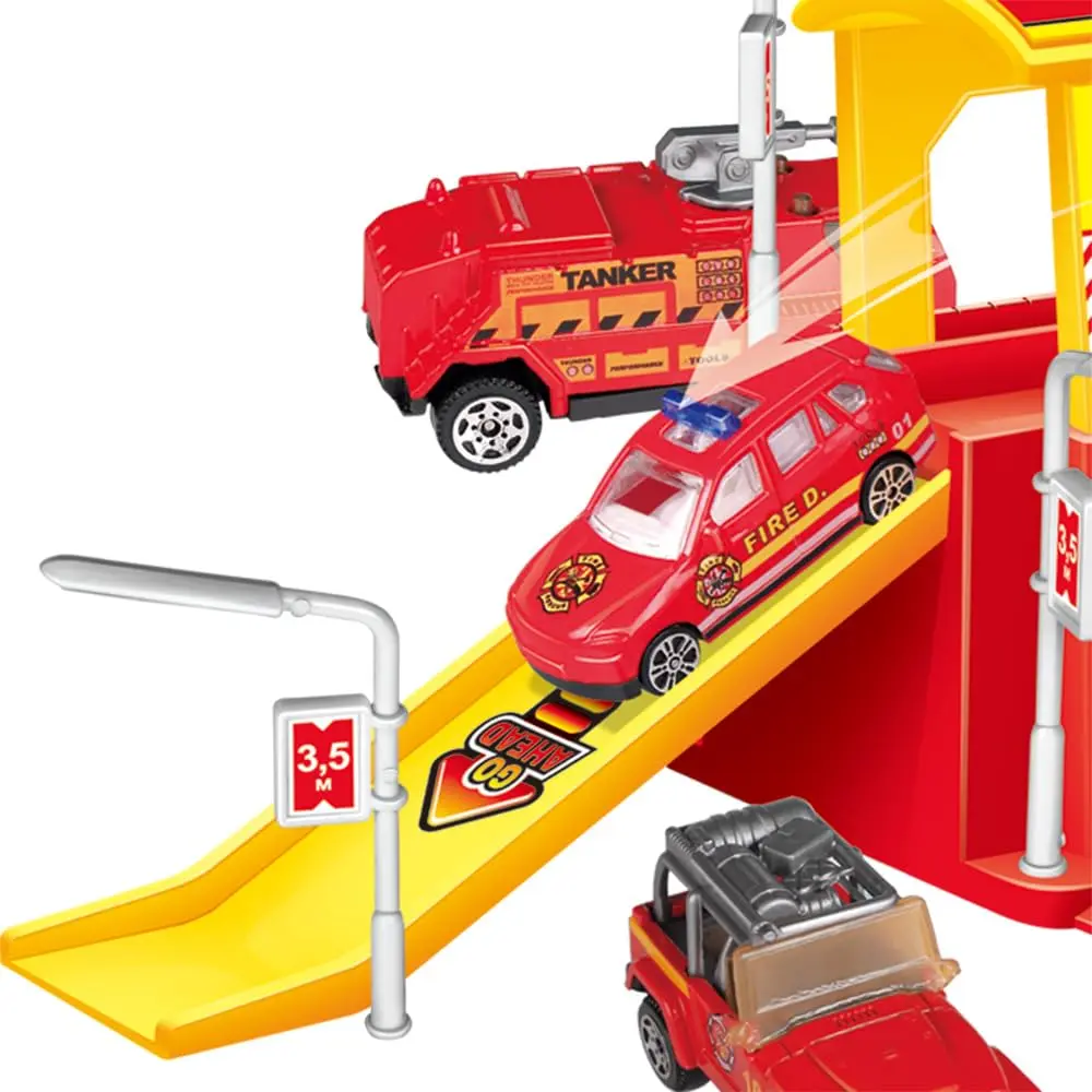 Cardoso Toys Estação de Bombeiro Plus | Plástico 52 cm - 1 estação, 3 carros e 11 helicóptero - Brinquedo para Meninos - a partir de 3 anos