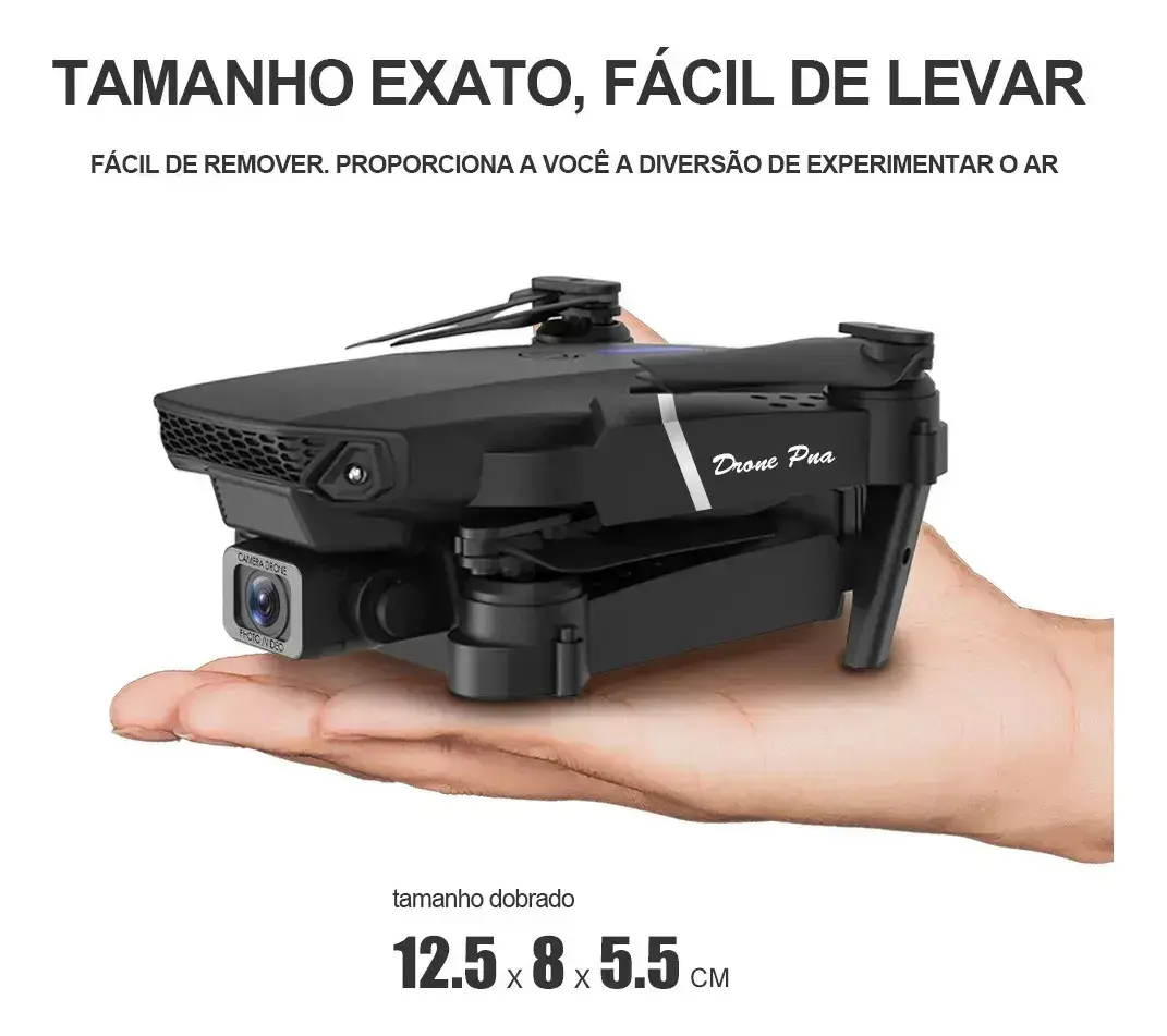 Mini Drone Iigenai E88 Dobrável Com Câmera Dual e 2 Baterias thumbnail 5
