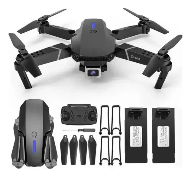 Mini Drone Iigenai E88 Dobrável Com Câmera Dual e 2 Baterias thumbnail 9