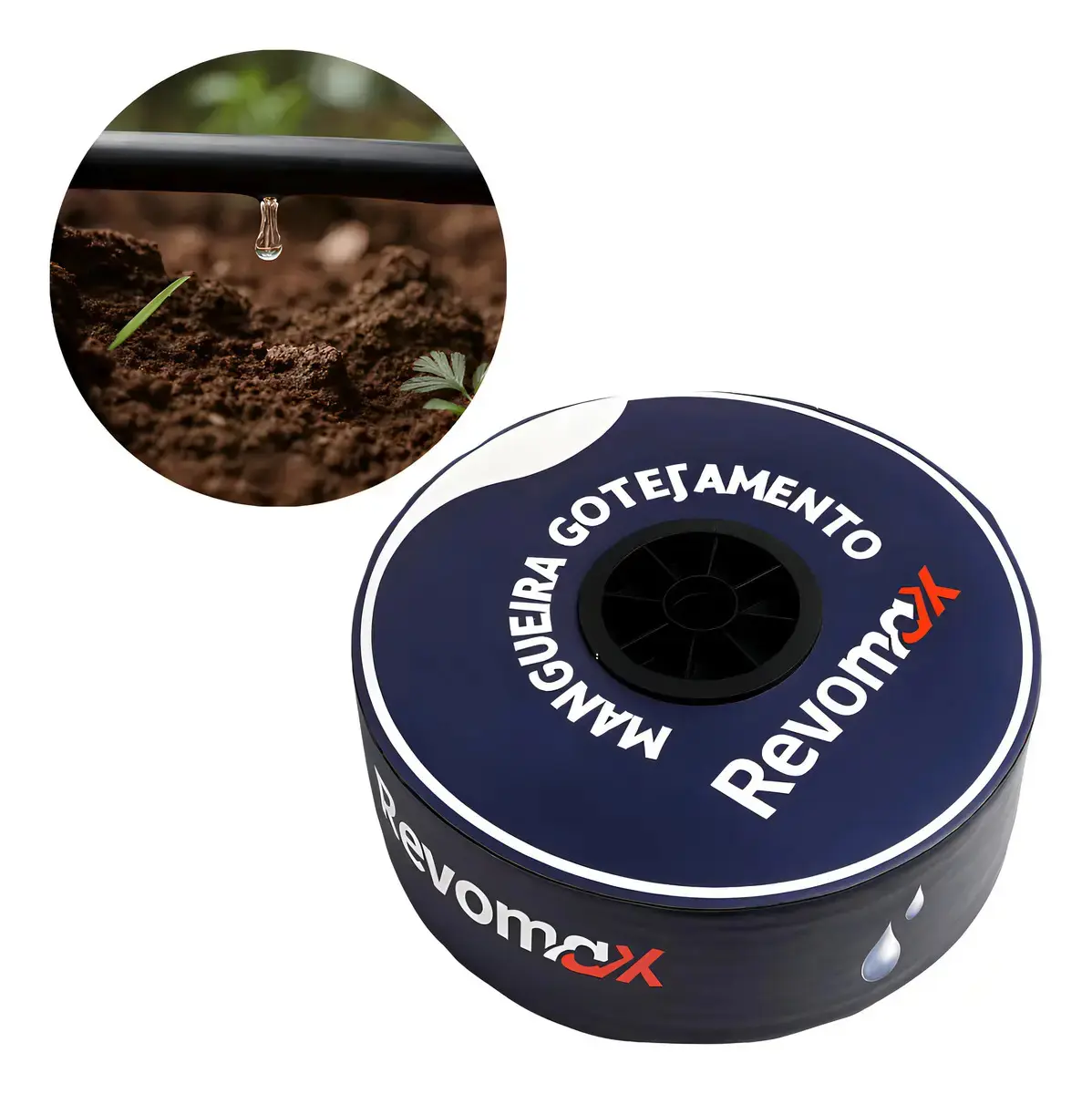 Mangueira Gotejamento Para Irrigação 1.000mts Horta 50/50cm Preto Revomax