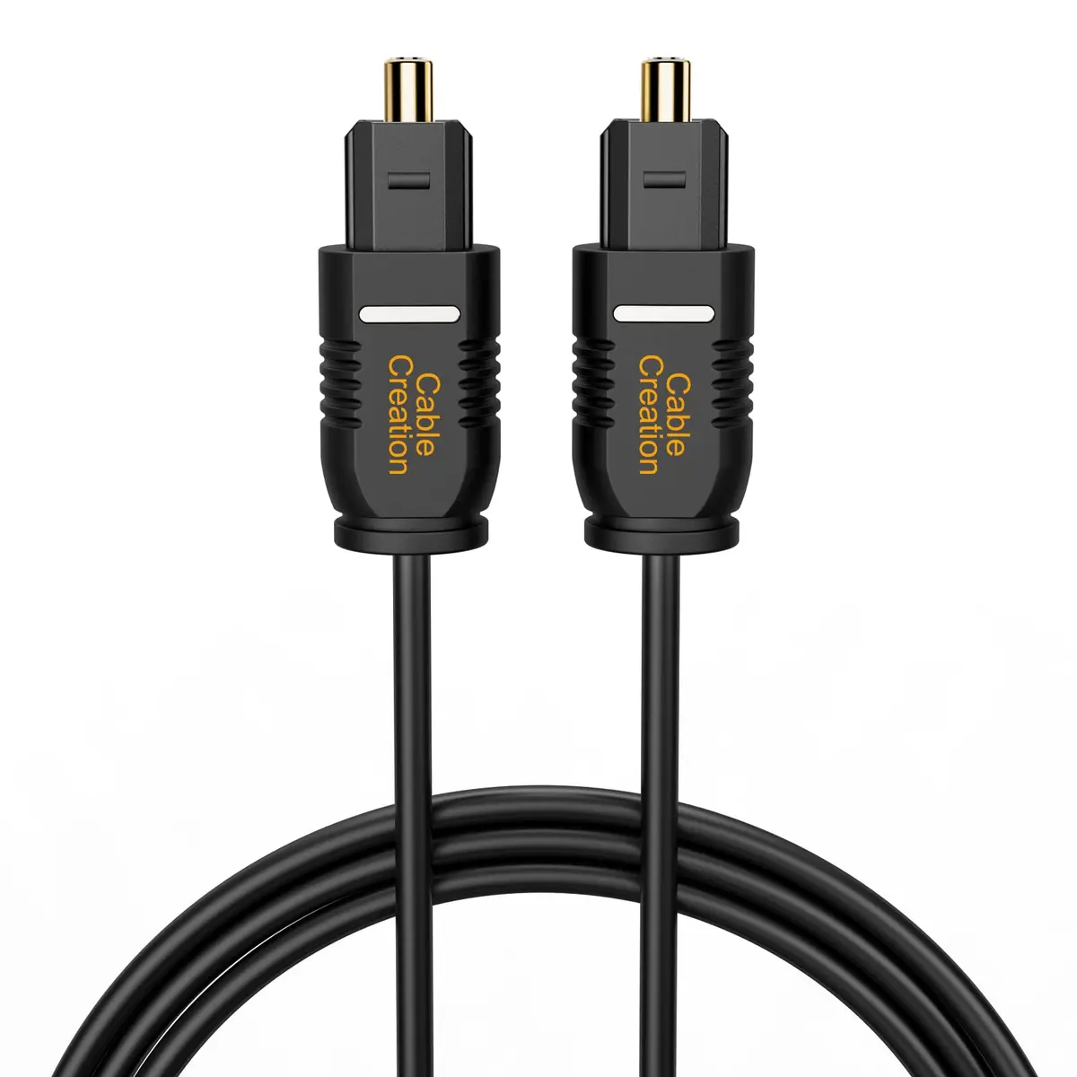 CableCreation Cabo de áudio digital óptico 1,8 metros, cabo óptico Toslink | cabo óptico S/PDIF Toslink de fibra óptica fino banhado a ouro para home theater, soundbar, TV, PS4, console de jogos, preto - 1