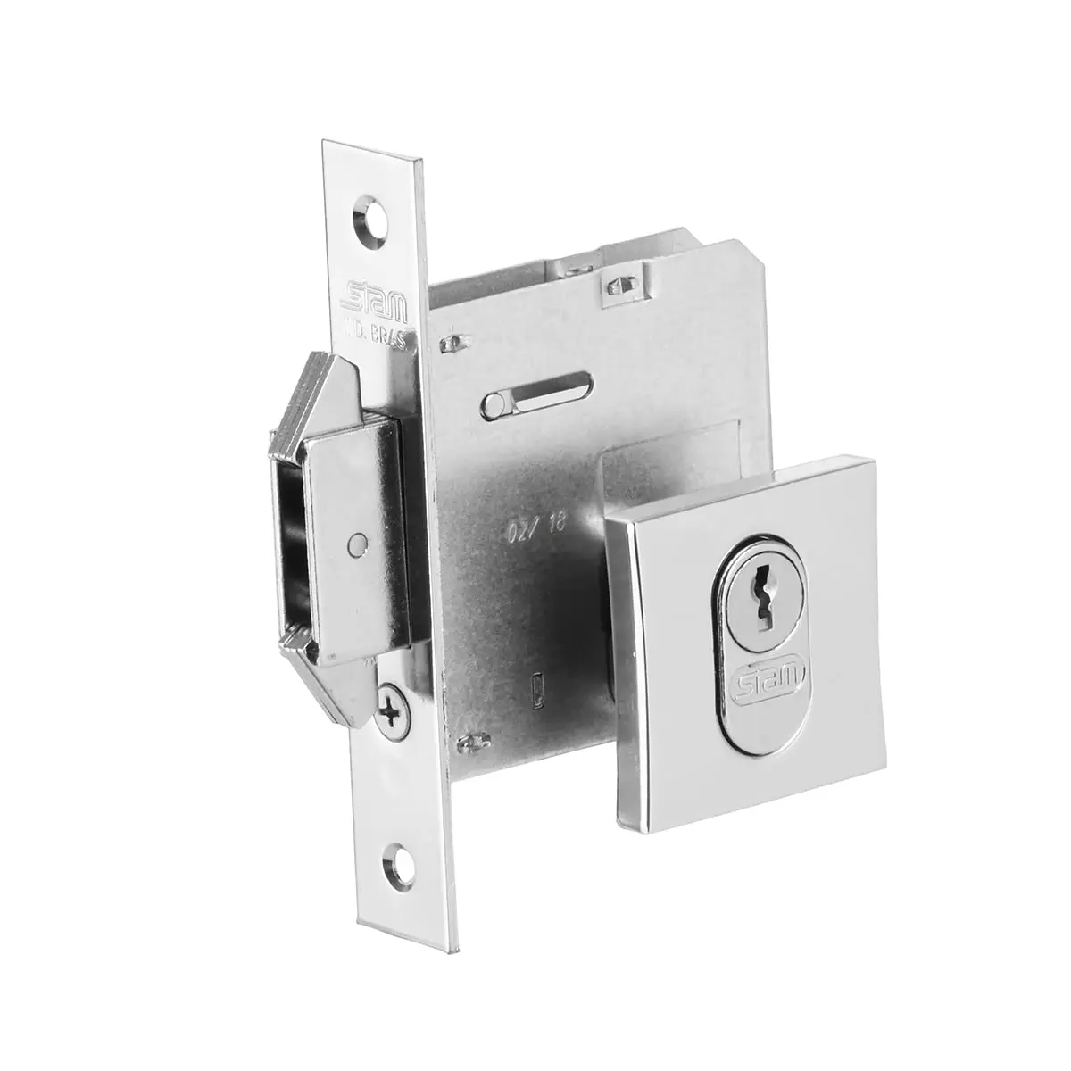 FECHADURA STAM 1006 ROSETA QUADRADA CROMADO