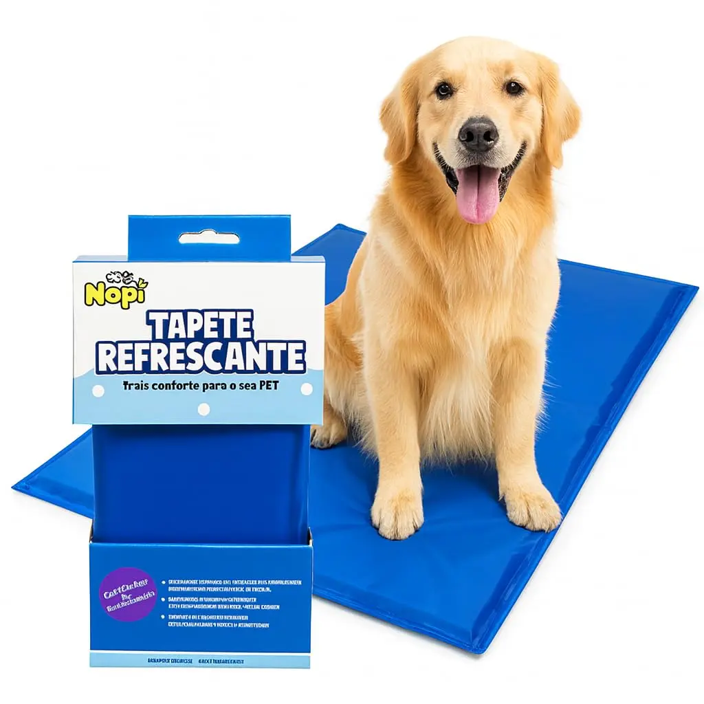 Tapete Gelado Refrescante para Pets Tamanho M – 50 x 60 cm | Tapete Térmico Automático para Cães e Gatos | Conforto, Resfriamento e Alívio do Calor