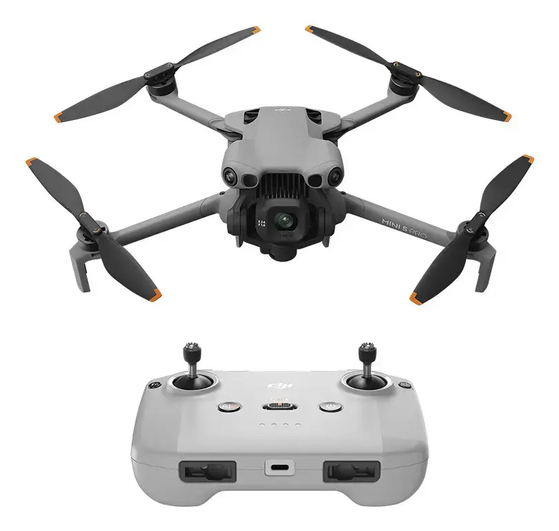 DJI Mini 5 Pro, Drone ultraleve e dobrável com câmera, CMOS de 1 polegada, Detecção de obstáculos omnidirecional, ActiveTrack 360°, Rotação do estabilizador de 225°, Drone 4K para iniciantes - DJI065