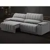 Sofá com Porta Copos Carregador USB Ret Rec Murano 2,00m Velosuede Grafite - NETSOFAS - 1