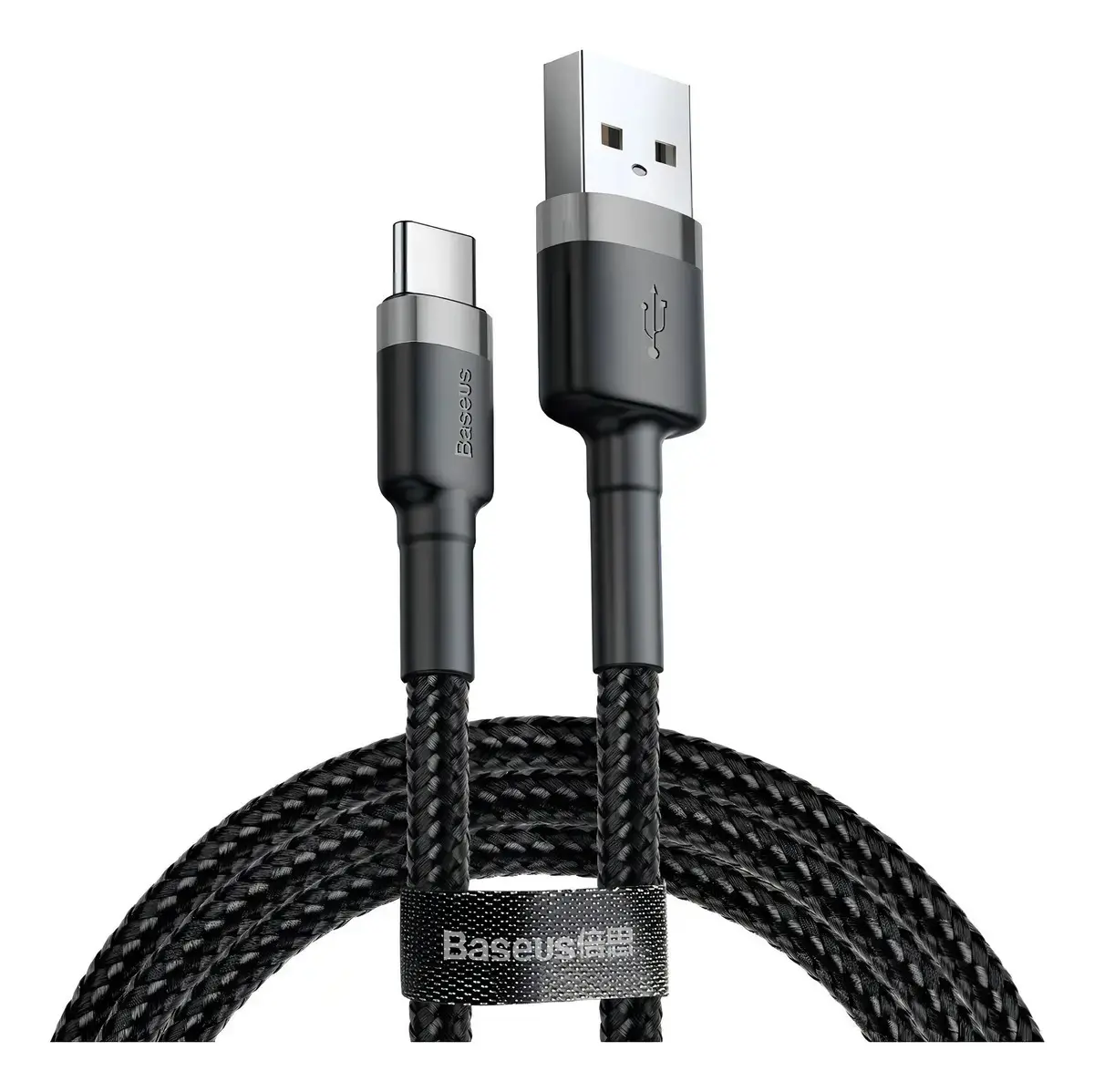 Cabo Rápido Baseus Usb Para Tipo-c Cafule Nylon 2a 2 Metros Preto