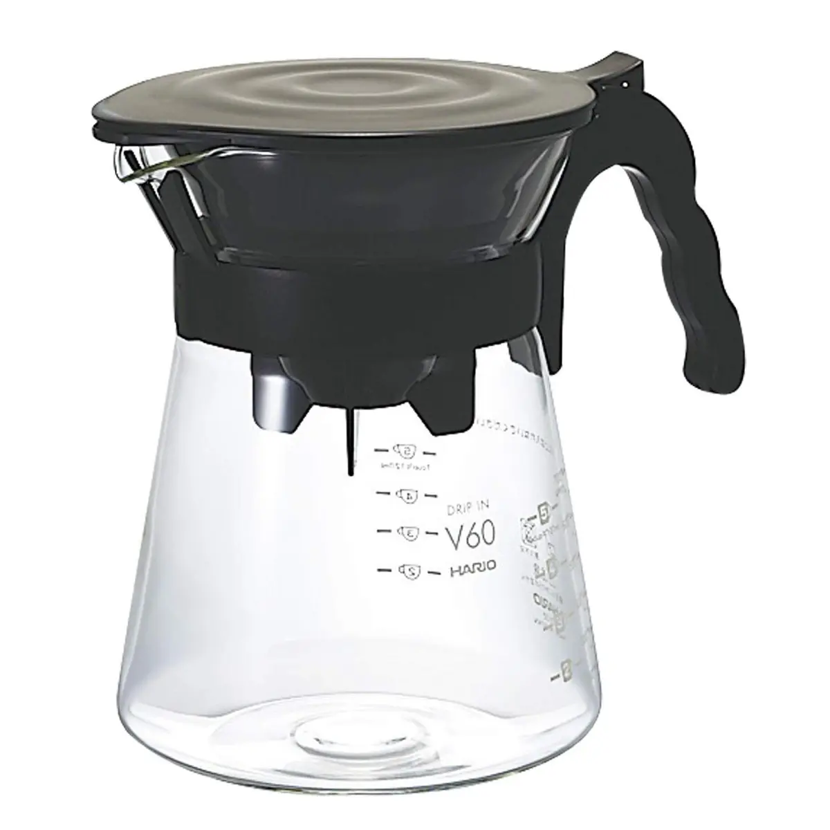 Kit Cafeteira Hario V60 /02 Original Coador Preto + Jarra Vidro 700ml + Filtro